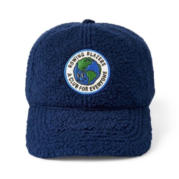Rowing Blazers x Target Navy Faux Shearling Club For Everyone Logo Baseball Hat - Picture 1 of 5